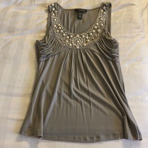 Grey Sleeveless Party Top, Size: M